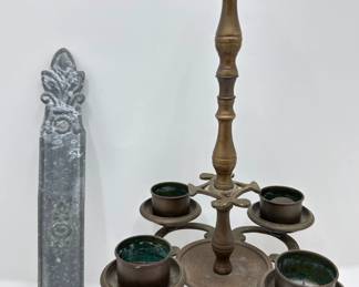 Vintage Brass Candelabra & Metal Wall Sconce
Lot #: 130