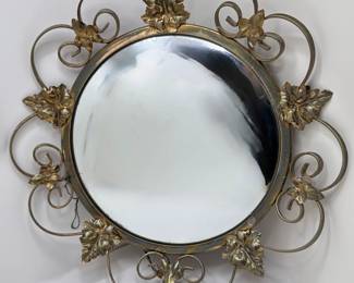 Mid-Century Modern Convex Mirror With Metal Scrollwork
Lot #: 49