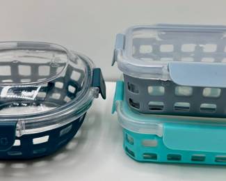 3 New Covered To-Go Storage Bowls By Ello, Glass With Silicone Covers & Plastic Lids
Lot #: 182