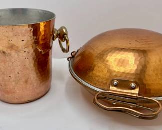 Williams Sonoma Hammered Copper Wine Cooler & Sur La Table Copper Cataplana
Lot #: 37