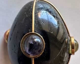 Large Natural Stone Pendant With 18K Gold Wire & Loop
Lot #: 148