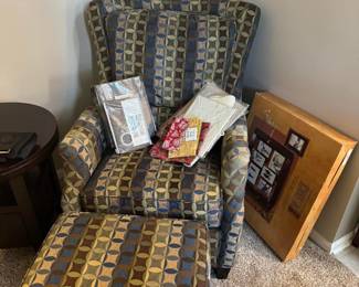 Gently used Chair and ottoman