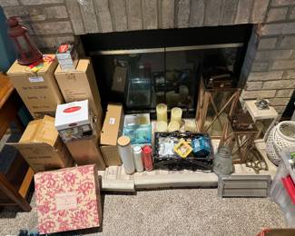Brand new Yankee Candle Lanterns and miscellaneous candles and holders