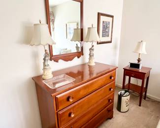 Vintage chest of drawers with matching frame
