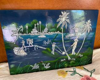 Super cool mother of pearl and lacquer art.