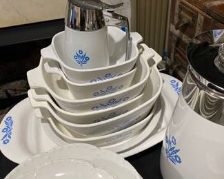 Corning Ware Blue Cornflower dishes.