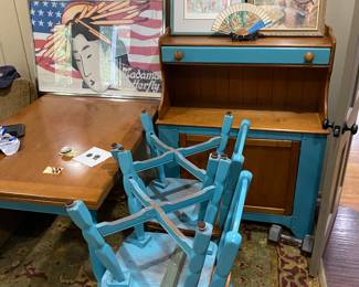 Cool maple dining set.