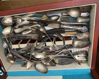 Silver plate flatware.