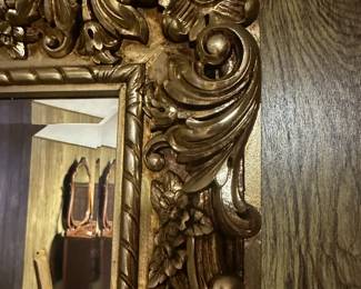 #30  (View 2) Gold Carved Plastic Frame with beveled Glass Mirror - 48x35  $75.00
