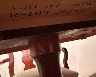 #1  (View 4) American Drew Table with 2 leaves (leaves in as in condition) with 6 chairs (chair seats fabric as is - easily recovered)  65-93x41x29  $275.00