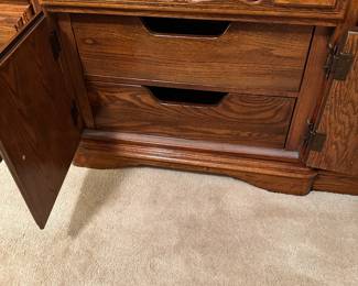 #18  (View 2) Sumter Cabinet Co Dresser with 9 Drawers, 2 wood doors & triple bi-fold mirror - 73.5"x20Dx31.5"T  $275.00