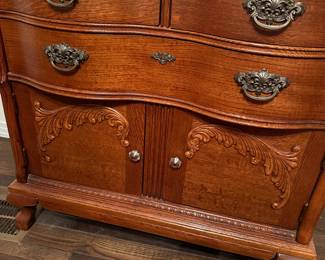 #22  (View 2) Lexington Furniture - Victorian Sampler - Dresser & Mirror with 5 drawers, 2 wood doors with tilting Beveled Mirror - 2 pcs. - MADE in USA - 38Hx21Dx81.5T	 $275.00 