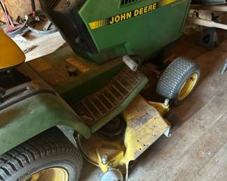 #50	John Deere 320 Hydraulic Lift Riding Mower - 48" Cut (needs battery)	 $400.00 
