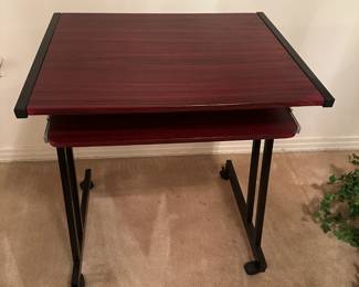 #8  Laminate-Aluminum Base Rolling Desk with pull-out keyboard  24.5Wx19-24Dx28T  $30.00 
