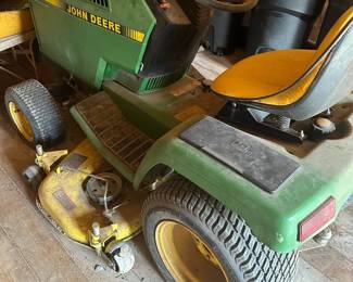 #50	John Deere 320 Hydraulic Lift Riding Mower - 48" Cut (needs battery)	 $400.00 
