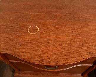 #23  (View 2) Lexington Bedside Table with 2 drawers (as is waterstain pictured) - 26x18x25  $50.00 