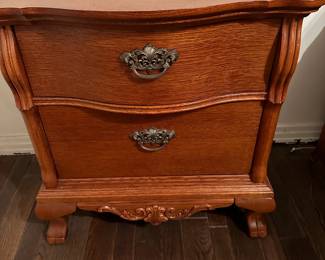 #23  Lexington Bedside Table with 2 drawers (as is waterstain pictured) - 26x18x25  $50.00 
