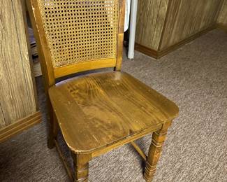 #28  Odd Wood Dining Chair (as is finish)  $10.00 
