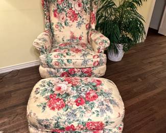 #10  Clayton Marcus Wingback with ottoman  $150.00 
