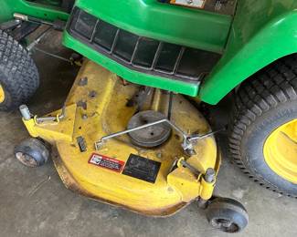 #35  (View 2) John Deere GS345 Riding Mower, missing top, seat cracked but runs great  $1,200.00