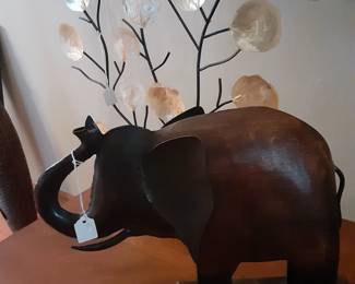 Wood Elephant & Decoration