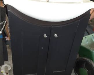 Black Small Vanity with Brushed Nickel Faucet Included