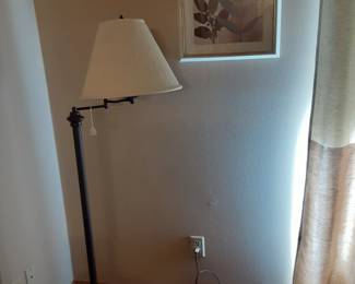 Floor Lamp with swing arm and artwork