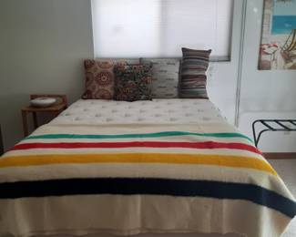 Queen Mattress Set with Hudson Bay, Wool Blanket & Throw Pillows