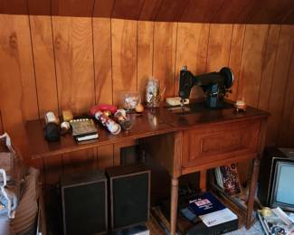 We have 2 sewing machines electronics, speakers, golf items