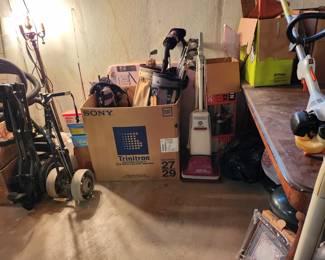 Golf items, dining table