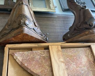 Demilune marble top table