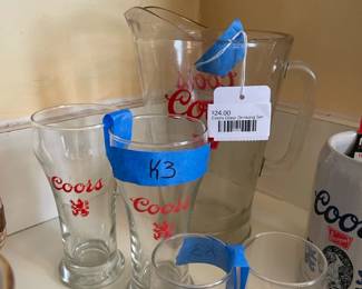 Coors glass drinking set