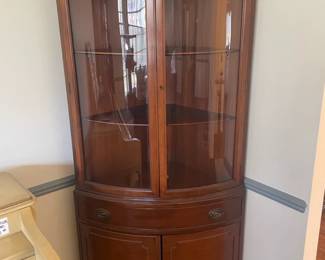 Vintage wood corner cabinet