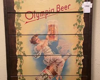 Olympia Beer Wooden Advertising Sign