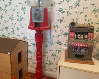 Vintage bubble gum machine, antique toys
