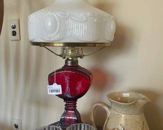 Vintage drape oil lamp