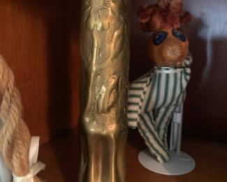 Artillery Shell Trench Art vase crimped floral design