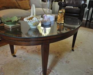 Inlaid Oval Coffee Table
