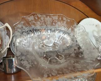 Fostoria Rose Point footed bowl