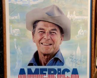 Vintage Ronald Reagan poster with original personal signature!