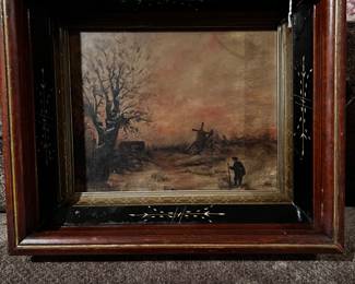 Original painting in Victorian walnut frame
