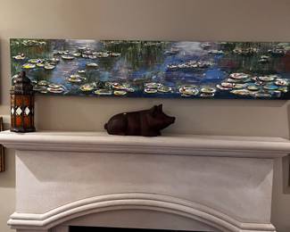 Water Lillies, acrylic on board, 6 1/2  ft long