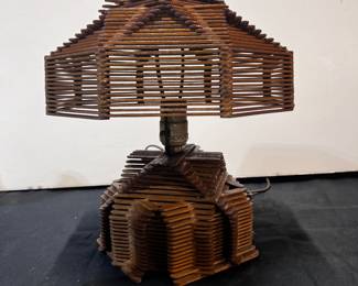 Tramp art lamp
