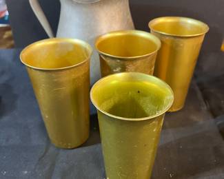 Aluminum pitcher and tumblers
