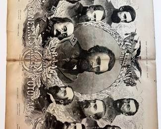 Grant and his generals
Lithograph printed 1886