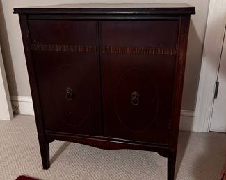 Mahogany record cabinet 