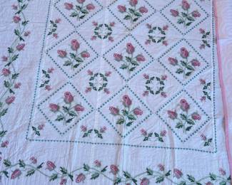 Hand Cross-stitched Quilt 