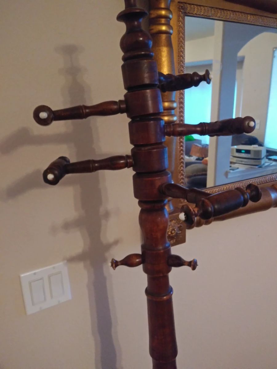 Empire style coat rack with porcelain tips