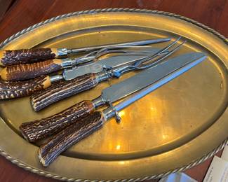 Horn handle carving sets