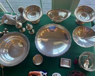 Sterling plates, bowls and misc sterling pieces